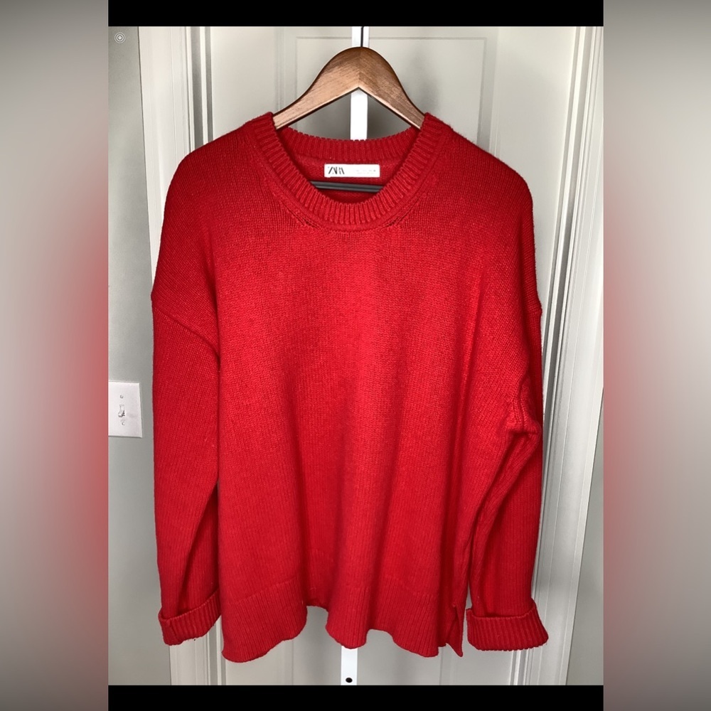 Zara Red Knit Sweater, L